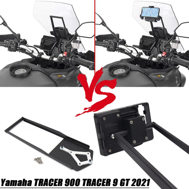 Black Phone GPS Navigation Bracket Fast Charger For YAMAHA TRACER 9/GT 2021
