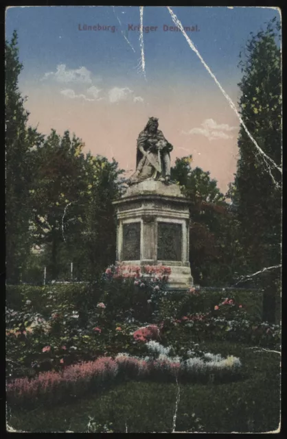 (D2013) AK Lüneburg, Krieger-Denkmal, Feldpost 1918