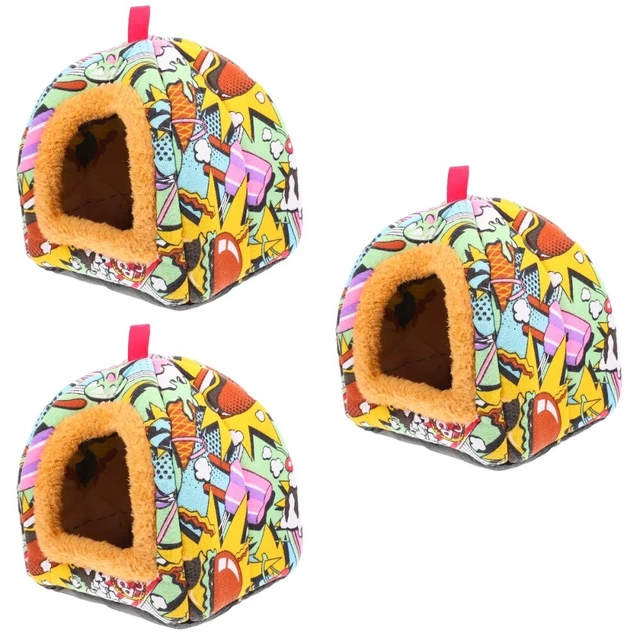 3x Innen Guinea Pig Hideout Kleine Pet Warme Bett Für Guinea