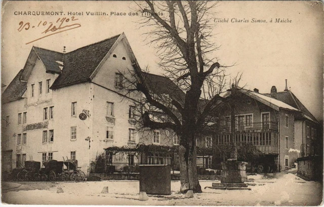 CPA CHARQUEMONT Hotel Vuillin Place des Tilleuis (131174)