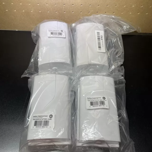 LOT OF 4-SafetyInnovations Twin Door Baby Safety Outlet Cover Box 10408 - NEW