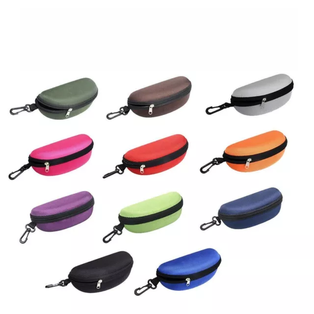 Portable Zipper Eye Glasses Sunglasses Clam Shell Hard Protector Case Box Pouch