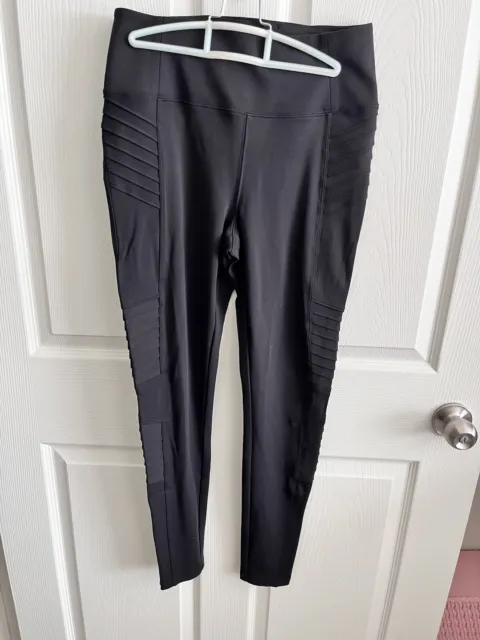 Athleta Leggings Womens Medium Black Delancey Moto Tight Workout Pockets