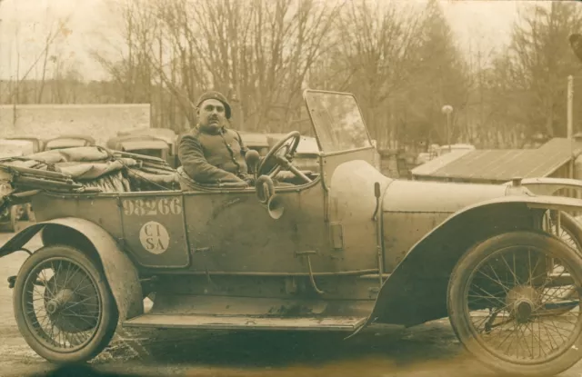 Guerre 14-18 WW1 Militaire Photographie véhicule automobile coupé