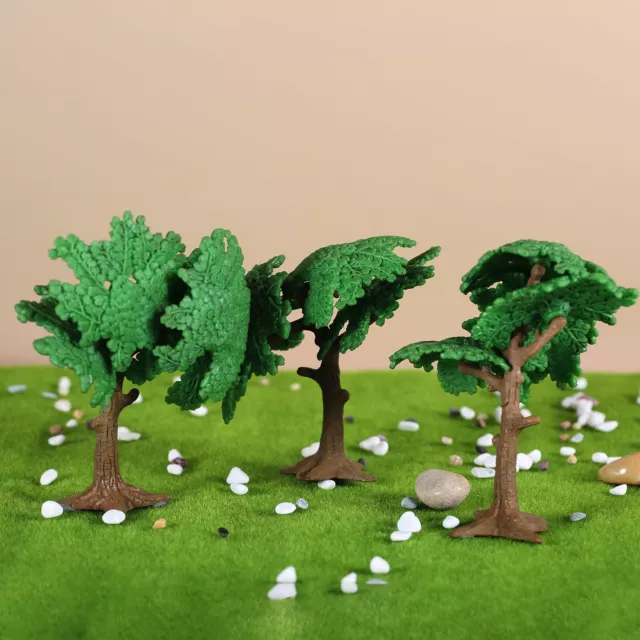 3Pcs Model Tree Cypress Miniature Artificial Tree Train Railroad Diorama Scenery