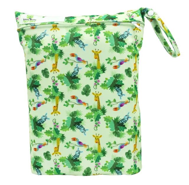 Reusable Baby Cloth Diaper Nappy Wet & Dry Bag Swimmer Jungle Giraffe