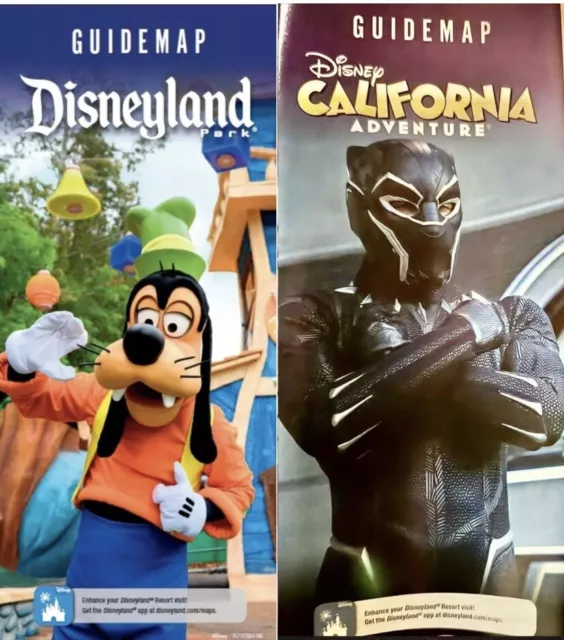 DISNEYLAND PARK DCA Disney Guide map Feb 2024 Goofy Black Panther
