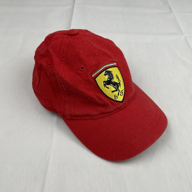 Cappello Cappello Rosso Vintage Con Licenza Ufficiale Logo Ferrari 2002 Bambini Bambini