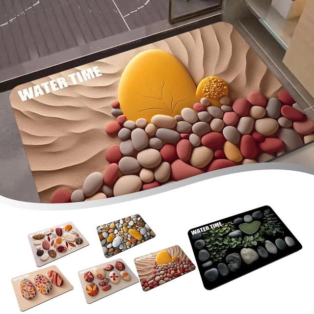 Tapis De Bain Diatomée Antidérapant Motif Marbre 40x60 Cm - Absorption Ultra-Rapide, Séchage Instantané, Doux Et Lavable, Idéal Douche Baignoire