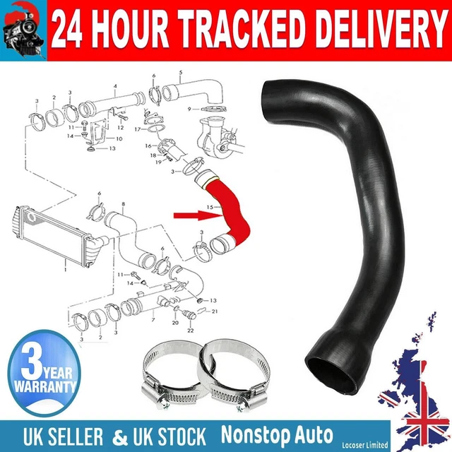 Tuyau Intercooler Turbo Inférieur Pour Alfa Romeo 147 156 159 1.9 JTD - En Silicone Renforcé Haute Température