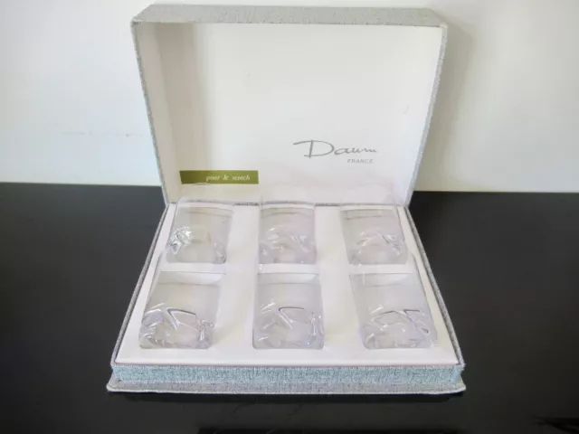 Daum France : Coffret 6 verres Scotch Whisky en cristal.