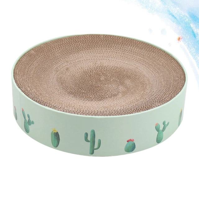 Rascador para gatos para tabla de rascar forma de cuenco casa para gatos con patrón de cactus