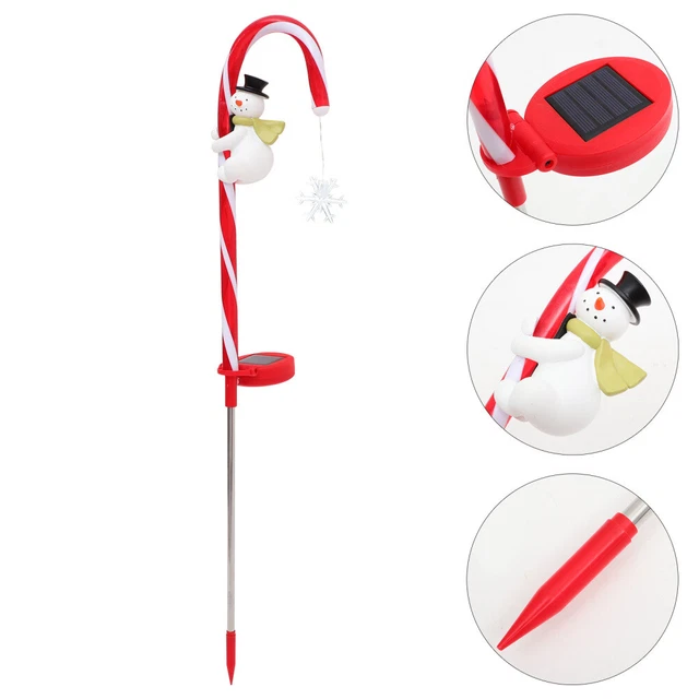 Candy Cane Shape Solar Stake Light Garden Lawn Solar Light Yard Lamp Solar