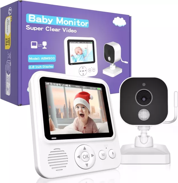 OBVHNUA | Babyphone Camera Bébé 2,8" 720P | Moniteur Vidéo LCD | Vision Nocturne