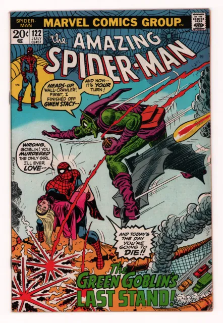 Amazing Spider-Man #122, DEATH OF GREEN GOBLIN, GIL KANE, Marvel 1973, VG/FN