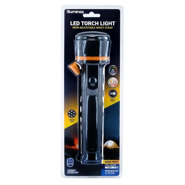 Illuminex Battery Operated Torch 7 LED 24.5cm x 6.5cm x 6.5cm