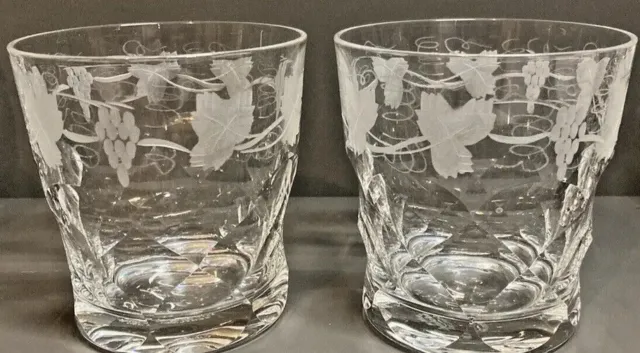 Edinburgh Crystal LOCHNAGAR  Pair Of Whisky Glasses 3" Signed