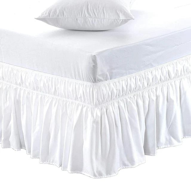 Microfibra Tessuto Doppio Misura Avvolgente Letto Gonna, 183cm x 122cm, Skirt,