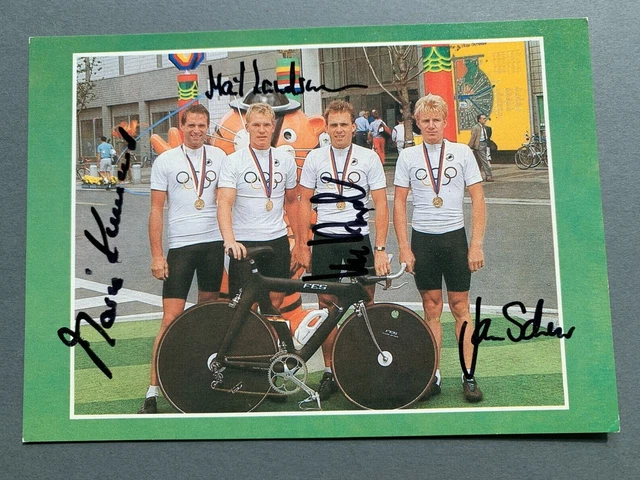 OLYMPIASIEGER 1988 DDR Mannschaft100km signed seltene DDR