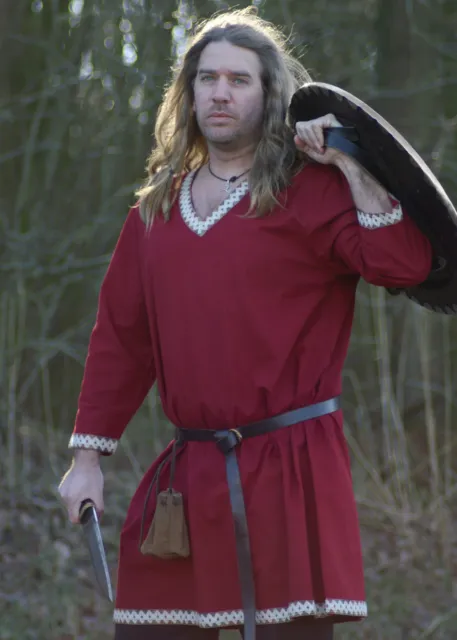 Viking Tunic from Cotton, dark red - medieval - living history - LARP