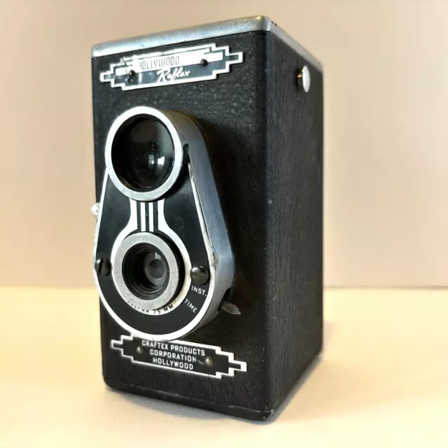 Vintage 1940’s TLR Camera Hollywood Reflex Craftex Product Twin Lens Zelfar 75mm