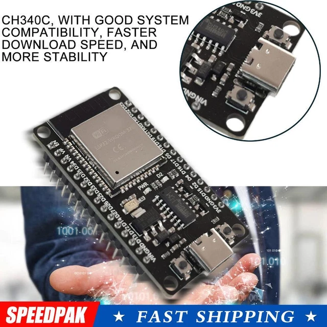 Kit ESP32-DevKitC Con Antenna 2.4GHz – Scheda Di Sviluppo ESP-WROOM-32U Per Arduino, Breakout Board E Cavo - 5