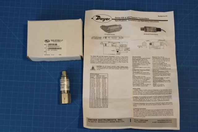 Dwyer Instruments 628-04-GH-P2-E6-S7 Pressure Transducer, 0-200psi  NIB