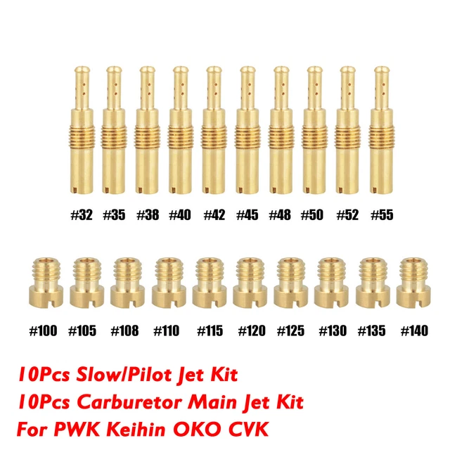 For Motorcycle Carburetor Main Jet Kit Set Slow/Pilot Jet PWK Keihin OKO CVK