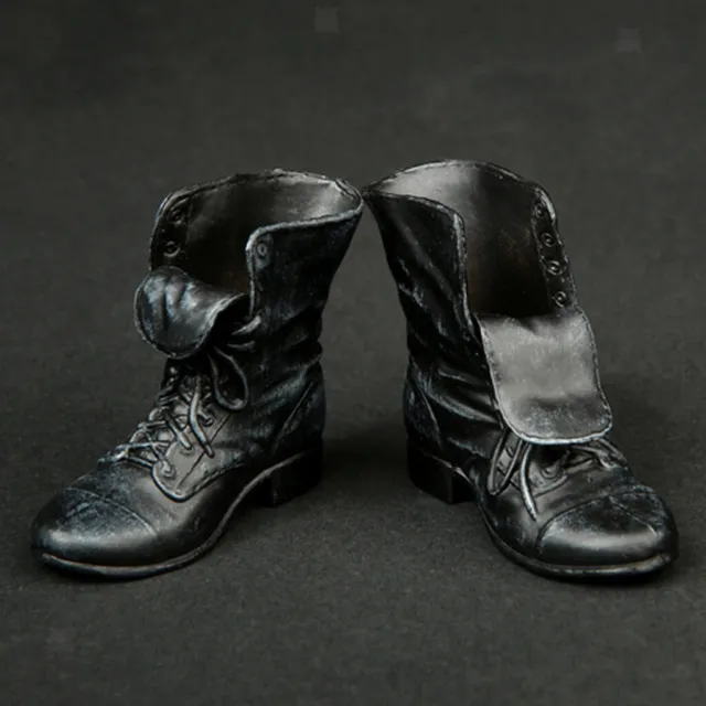 1/6 Scale Male Leather Ankle Boots Shoes For 12" Male  DID Figure Black