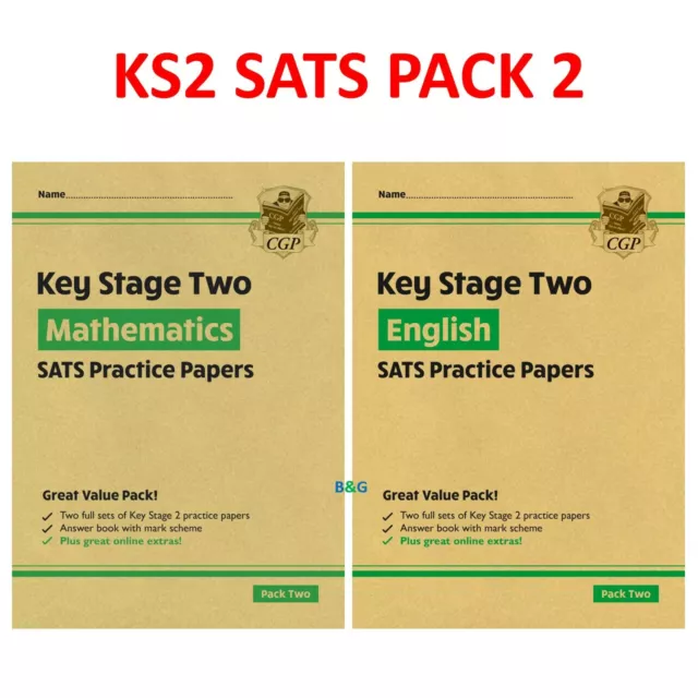 KS2 SATS Ages 7-11 Practice Papers Maths & English Pack 2 with Answers Cgp