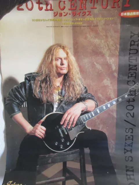 John Sykes 20th Century Japan Promo Poster Thin Lizzy Whitesnake Les Paul Custom