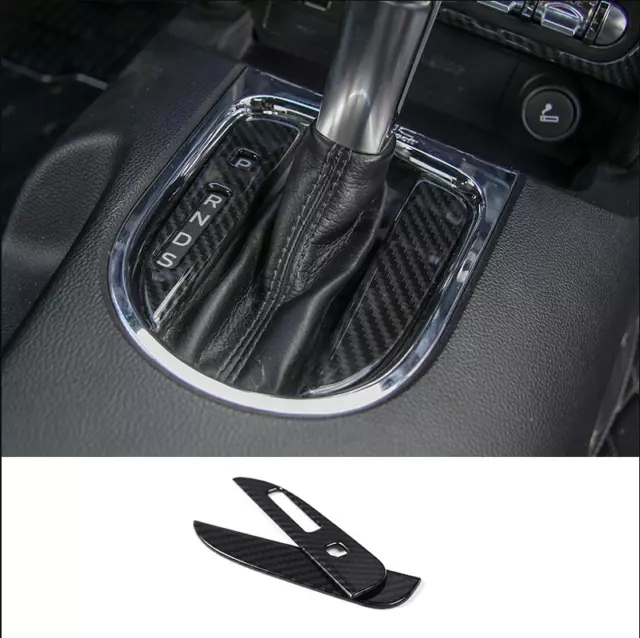 Carbon Fiber Car Interior Gear Shift Panel Trim Cover For Ford Mustang 15-2020