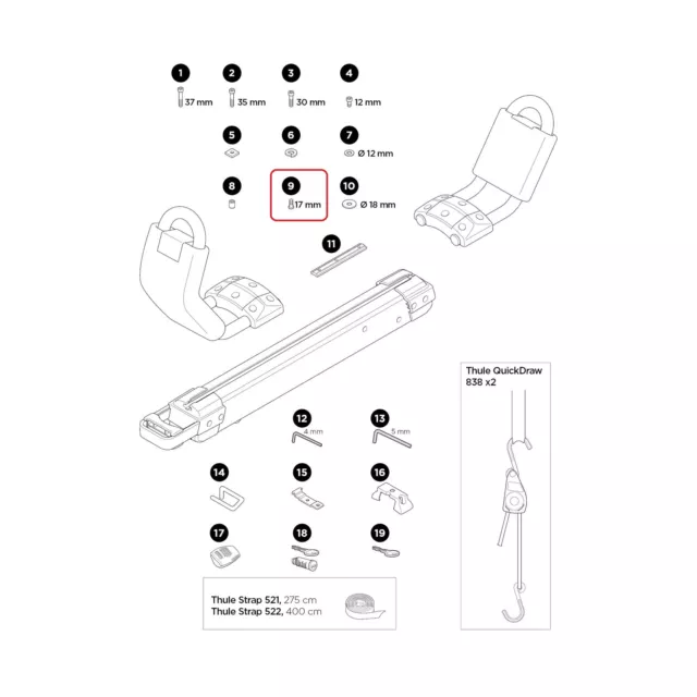 Vite a brugola Thule 898 per Hullavator Pro 52640