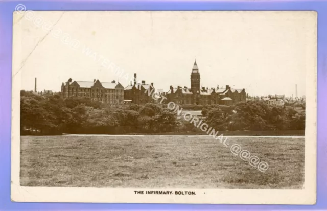 EARLY 1910c INFIRMARY HOSPITAL BOLTON LANCASHIRE RP REAL PHOTO OLDHAM POSTCARD