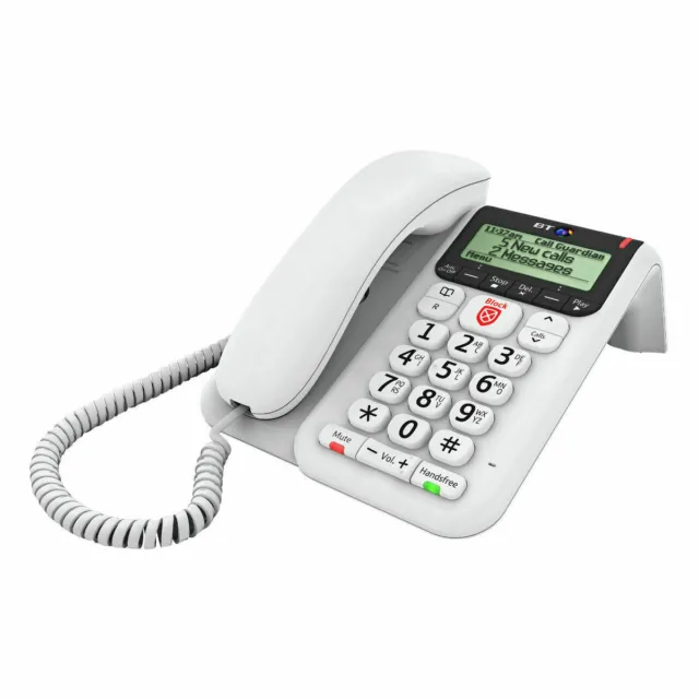 BT Corded Landline Phone Decor 2600 Advanced Call Blocker White.