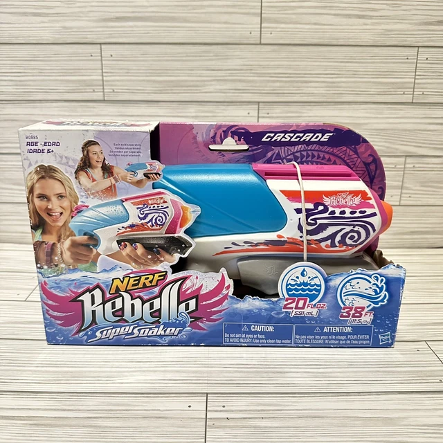 Nerf Rebelle Super Soaker Cascade Blaster - 38 Foot Range Water Blaster For Outdoor Fun