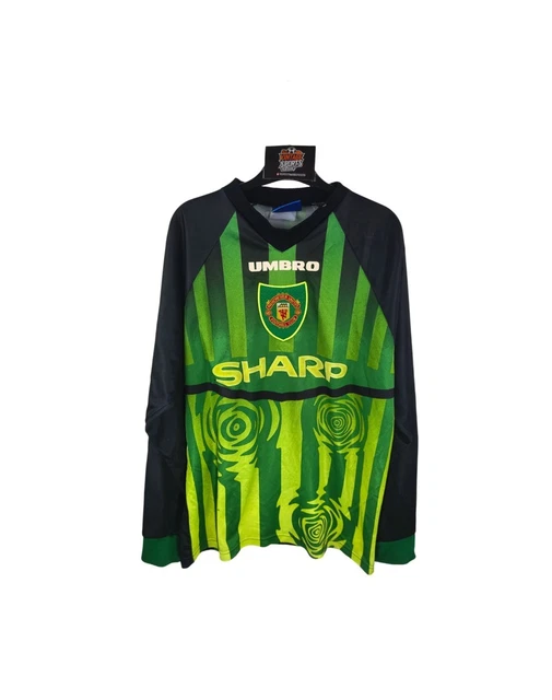 Short Vintage Manchester United – Umbro Noir – Années 90 – Taille 8 Ans