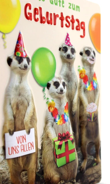 ERDMÄNNCHEN GEBURTSTAGSKARTE 3D Karte Geburtstag Grußkarte lustige