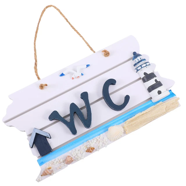 Targa WC schiuma uomo e donna spiaggia decorazione nautica esterno