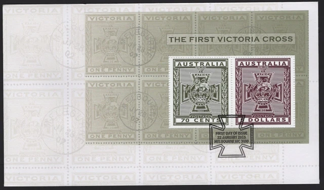 2015 AUSTRALIA THE First VICTORIA CROSS Mini Sheet $7FV FDC EUR 4,38 ...