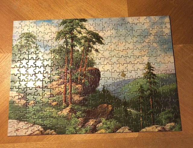 VINTAGE BUILT RITE Interlocking Picture Puzzle Complete Name ( LAND WE ...