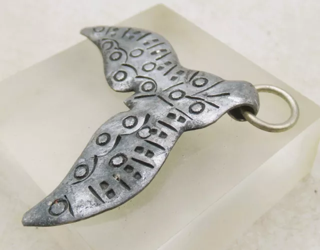 Circa 900 - 1100 Ad Viking Era Norse Silvered Lunar Amulet Wearable Artefact 2