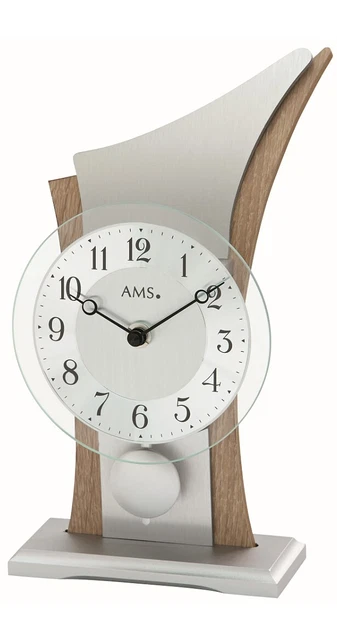 Horloge murale moderne en bois et aluminium