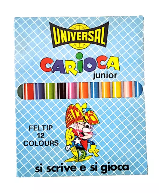 CARIOCA JUNIOR 70s Universal italy  12 pennarelli colorati  - scatola nuova