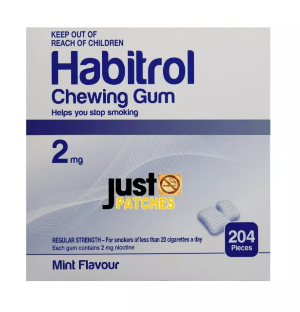 Habitrol Nicotine Gum 2 mg MINT Flavor (1224 Total Pieces 6 Boxes) NEW 09/2024