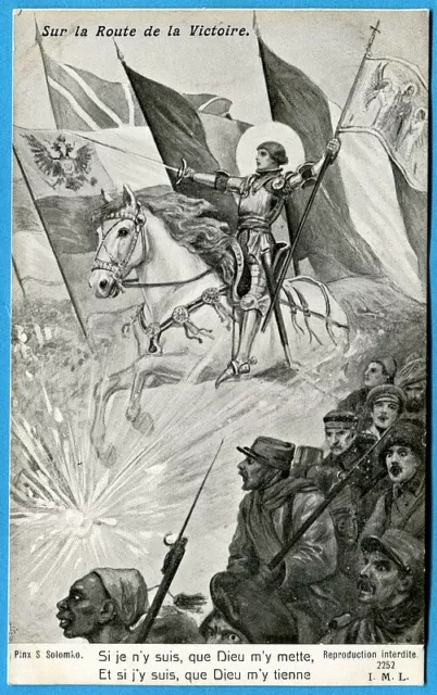 CPA Patriotic: On the Road to Victory - Joan of Arc / War 14-18