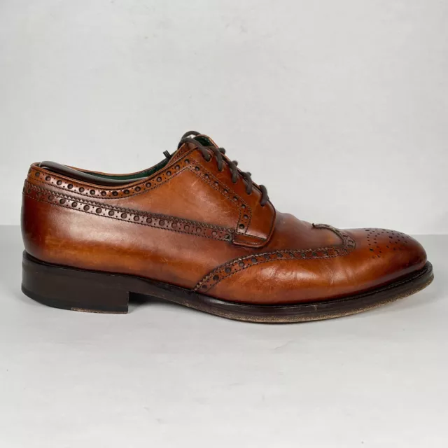 Magnanni Neiman Marcus Mens Size 10.5M Brown Leather Cognac Wingtip Oxford Shoes