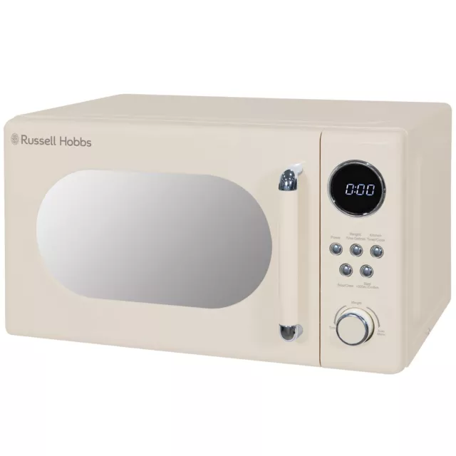 Russell Hobbs Retro Microwave 20L Digital Cream RHM2044C with Defrost Function