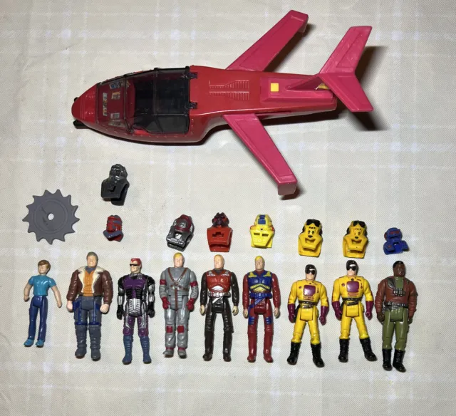 LOT OF 10 Vintage 1986 Kenner M.A.S.K. Mask Action Figures & Plane FREE SHIPPING