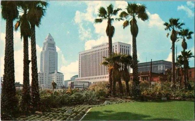 California CA Los Angeles Civic Center Downtown Postcard Old Vintage Card